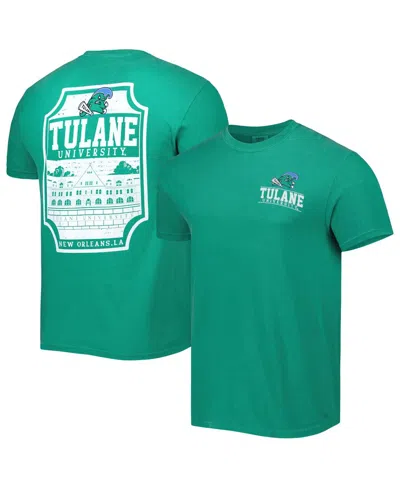 Image One Men's Green Tulane Green Wave Logo Campus Icon T-shirt