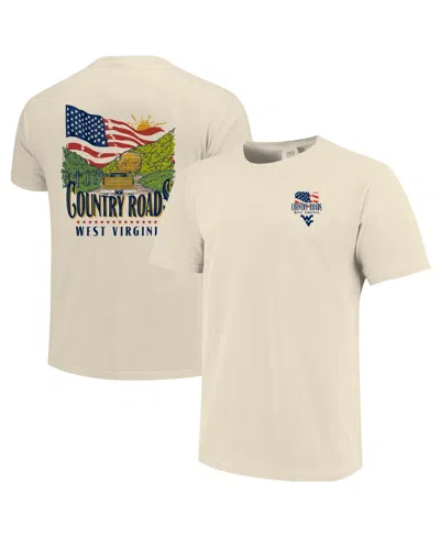 Image One Men's  Cream West Virginia Mountaineers Country Roads Americana Comfort Colors T-shirt In Neutral