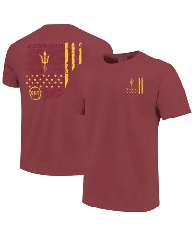 Image One Men's Maroon Arizona State Sun Devils Comfort Colors Oht Camo Overlay T-shirt In Burgundy