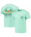 Image One Men's Mint Green Miami Hurricanes Circle Scene Comfort Colors Pocket T-shirt In Mint