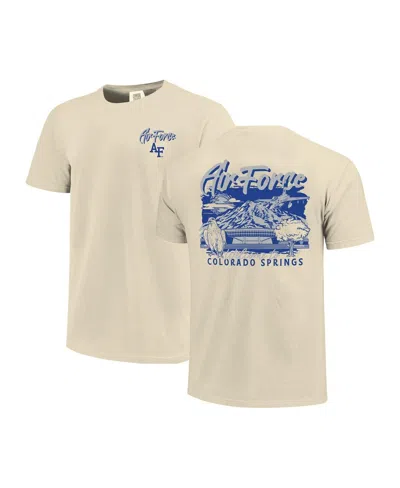 Image One Men's Natural Air Force Falcons Comfort Colors Hand-drawn Campus Stack T-shirt In Neutral