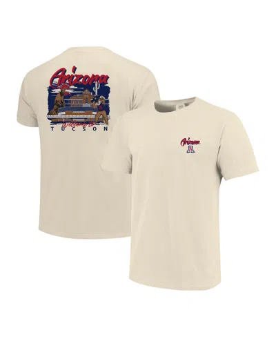 Image One Men's Natural Arizona Wildcats Comfort Colors Hand-drawn Campus Stack T-shirt In Brown