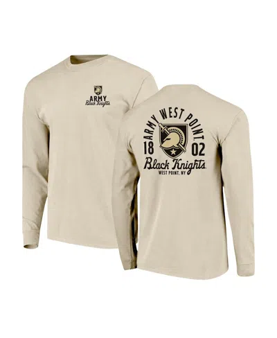 Image One Men's Natural Army Black Knights Comfort Colors Mascot Overlay Long Sleeve T-shirt In Neutral