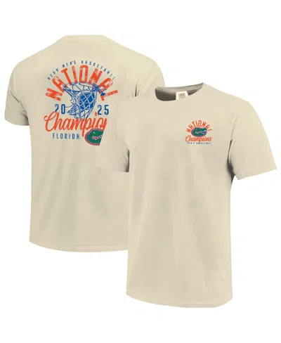 Image One Men's Natural Florida Gators 2025 Ncaa Men's Basketball National Champions Distressed Net T-shirt