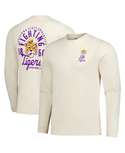 Image One Men's Natural Lsu Tigers Comfort Colors Mascot Overlay Long Sleeve T-shirt In Neutral