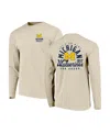 Image One Men's Natural Michigan Wolverines Comfort Colors Mascot Overlay Long Sleeve T-shirt In Gray