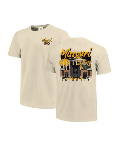 Image One Men's Natural Missouri Tigers Comfort Colors Hand-drawn Campus Stack T-shirt In White