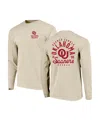 Image One Men's Natural Oklahoma Sooners Comfort Colors Mascot Overlay Long Sleeve T-shirt In Neutral