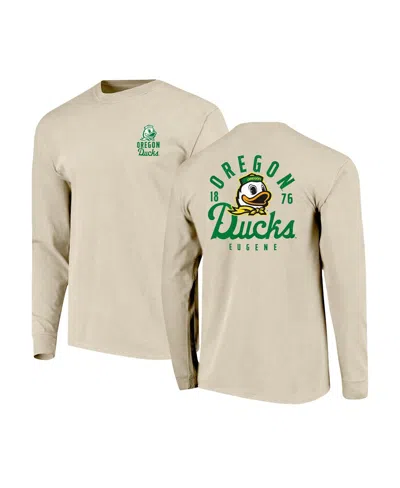 Image One Men's Natural Oregon Ducks Comfort Colors Mascot Overlay Long Sleeve T-shirt In Brown