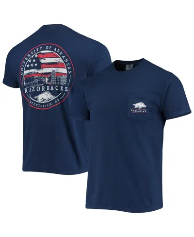 Image One Men's Navy Arkansas Razorbacks Campus Americana T-shirt