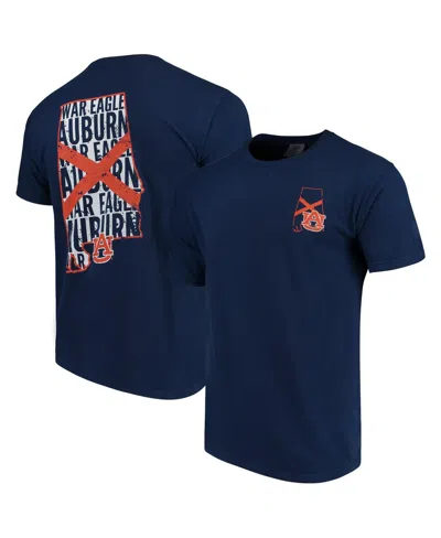 Image One Men's Navy Auburn Tigers Flag Local Comfort Color T-shirt