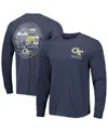 Image One Men's Navy Georgia Tech Yellow Jackets Circle Campus Scene Long Sleeve T-shirt In Blue
