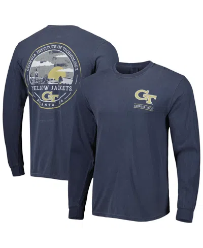 Image One Men's Navy Georgia Tech Yellow Jackets Circle Campus Scene Long Sleeve T-shirt In Blue