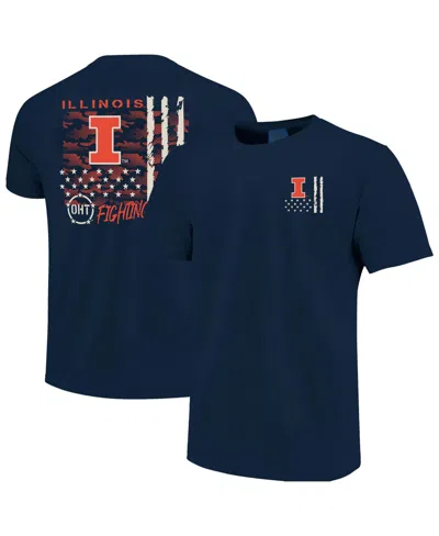 Image One Men's Navy Illinois Fighting Illini Comfort Colors Oht Camo Overlay T-shirt In Blue
