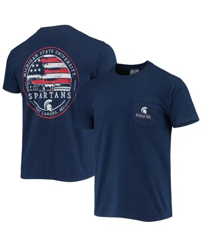 Image One Men's Navy Michigan State Spartans Campus Americana T-shirt In Blue