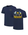 Image One Navy Michigan Wolverines Big & Tall Stadium Gates Hyper Local Core T-shirt In Blue