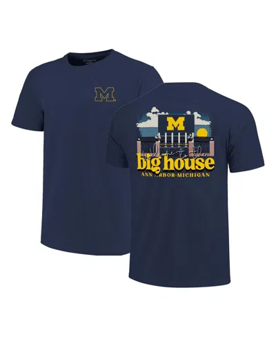 Image One Men's Navy Michigan Wolverines Big Tall Stadium Gates Hyper Local Core T-shirt In Blue