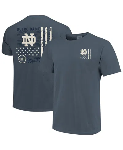 Image One Men's Navy Notre Dame Fighting Irish Comfort Colors Oht Camo Overlay T-shirt In Blue