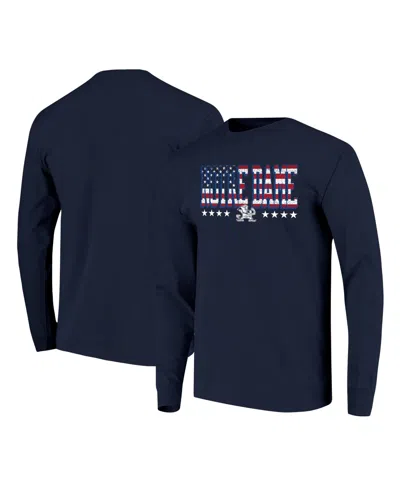 Image One Men's Navy Notre Dame Fighting Irish Tall Type Flag Long Sleeve T-shirt In Blue