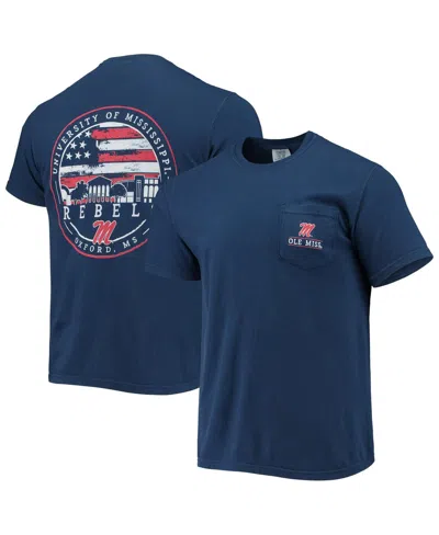 Image One Men's Navy Ole Miss Rebels Campus Americana T-shirt