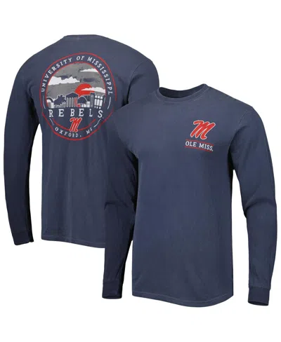 Image One Men's Navy Ole Miss Rebels Circle Campus Scene Long Sleeve T-shirt