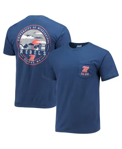 Image One Men's Navy Ole Miss Rebels Circle Campus Scene T-shirt