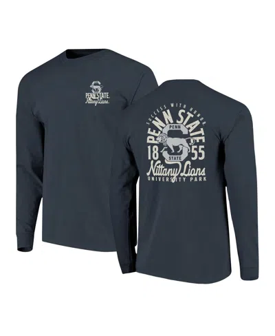 Image One Men's Navy Penn State Nittany Lions Comfort Colors Mascot Overlay Long Sleeve T-shirt In Blue
