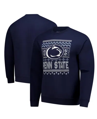 Image One Men's Navy Penn State Nittany Lions Holiday Fleece Sweatshirt In Blue