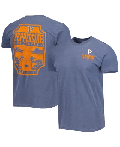 Image One Men's Navy Pepperdine Waves Logo Campus Icon T-shirt