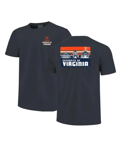 Image One Men's Navy Virginia Cavaliers Striped Campus Skyline T-shirt