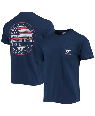 Image One Navy Virginia Tech Hokies Campus Americana T-shirt In Blue