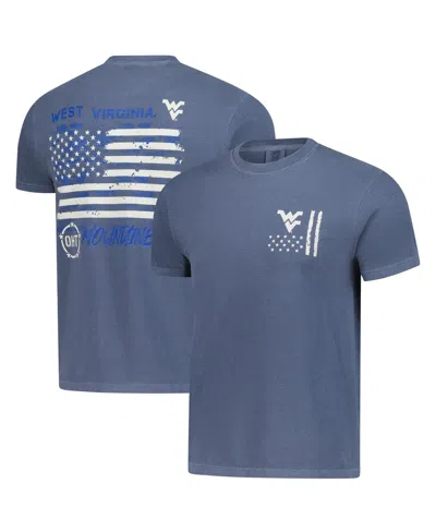 Image One Men's Navy West Virginia Mountaineers Comfort Colors Oht Camo Overlay T-shirt In Blue
