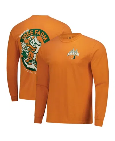 Image One Men's Orange Miami Hurricanes Tree Farm Comfort Colors Long-sleeve T-shirt