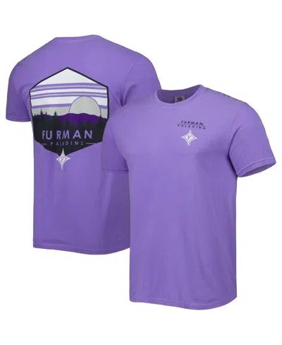 Image One Men's Purple Furman Paladins Landscape Shield T-shirt