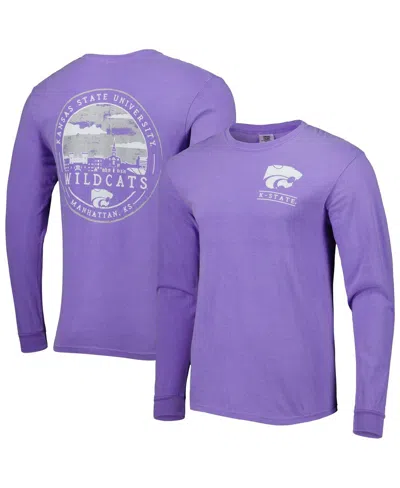 Image One Men's Purple Kansas State Wildcats Circle Campus Scene Long Sleeve T-shirt