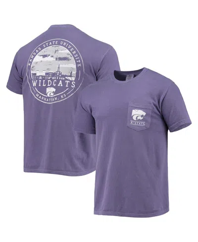 Image One Men's Purple Kansas State Wildcats Circle Campus Scene T-shirt