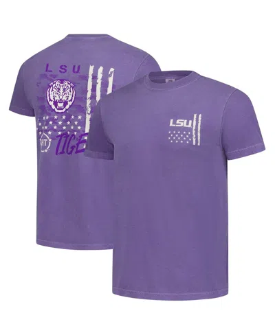 Image One Purple Lsu Tigers Comfort Colors Oht Camo Overlay T-shirt