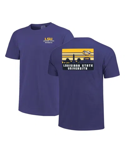 Image One Purple Lsu Tigers Striped Campus Skyline T-shirt