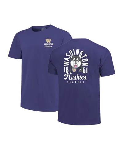 Image One Men's Purple Washington Huskies Comfort Colors Mascot Overlay T-shirt In Multi