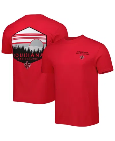 Image One Men's Red Louisiana Ragin' Cajuns Landscape Shield T-shirt