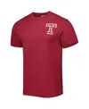 Image One Men's Red Temple Owls Landscape Shield T-shirt In Red