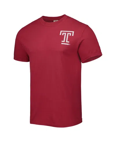 Image One Men's Red Temple Owls Landscape Shield T-shirt