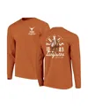 Image One Men's Texas Orange Texas Longhorns Comfort Colors Mascot Overlay Long Sleeve T-shirt In Brown