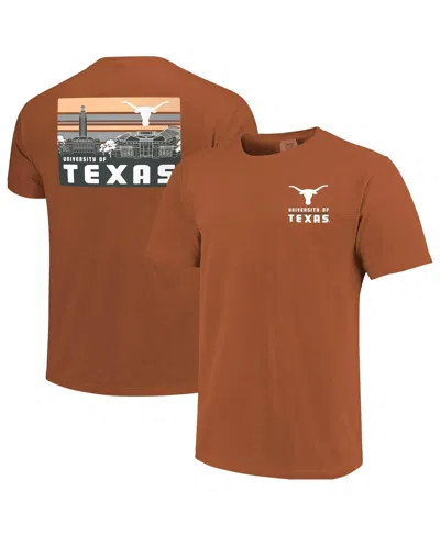 Image One Men's Texas Orange Texas Longhorns Striped Campus Skyline T-shirt