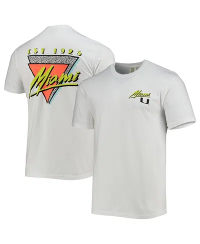 Image One Men's White Miami Hurricanes Miami Vice Est. Comfort Color T-shirt