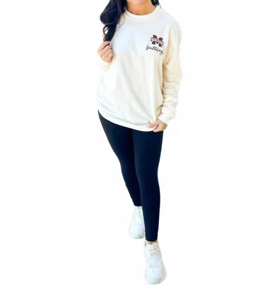 Image One Mississippi State Bulldogs Coquette Campus Tee In Ivory In Neutral