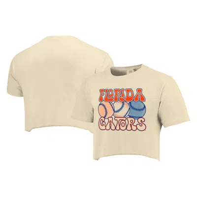 Image One Natural Florida Gators Comfort Colors Baseball Cropped T-shirt In Neutral
