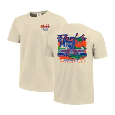 Image One Men's Natural Florida Gators Comfort Colors Hand-drawn Campus Stack T-shirt In Neutral
