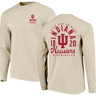 Image One Natural Indiana Hoosiers Comfort Colors Mascot Overlay Long Sleeve T-shirt In Neutral