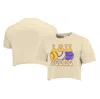 IMAGE ONE NATURAL LSU TIGERS COMFORT colourS BASEBALL CROPPED T-SHIRT